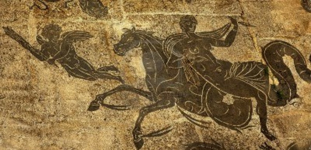 10008552-romana-antigua-mujer-caballo-cupido-mosaico-pisos-banos-de-neptuno-ostia-antica-ruinas-roma-italyexc